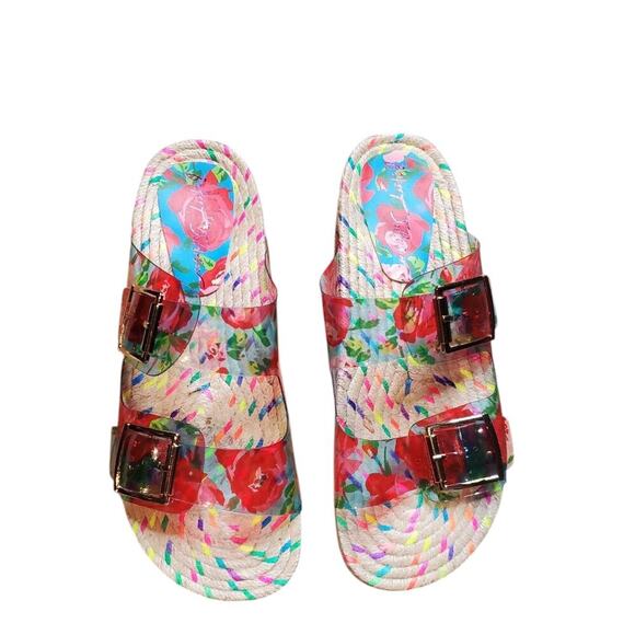 Betsey Johnson Women's Stauss Rose Slide Sandals Size: 7.5 - Picture 1 of 5